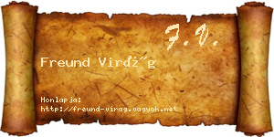 Freund Virág névjegykártya